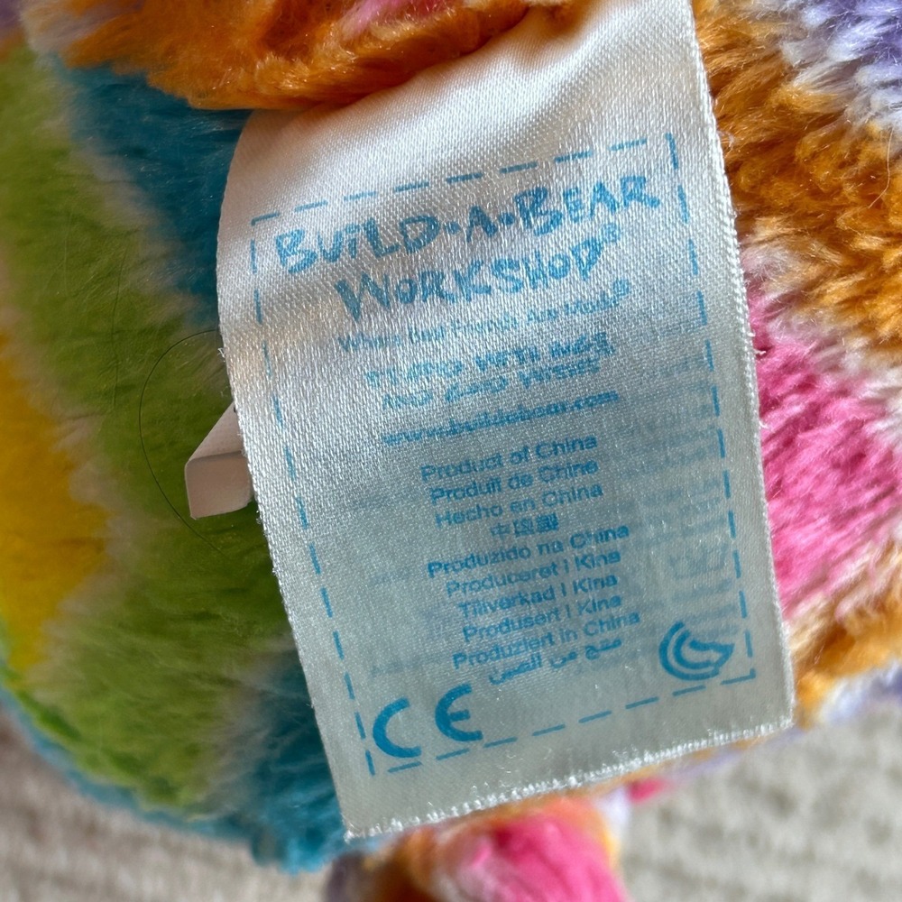 Build-A-Bear‎ Rainbow Chevron Bunny Plush Kids Retired VTG 2014 - Picture 3 of 12